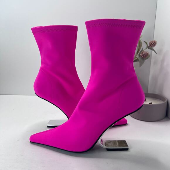 Jeffrey Campbell Compass Neoprene Boots Fuchsia Women's 9.5/EU40 Tried On - Picture 6 of 10